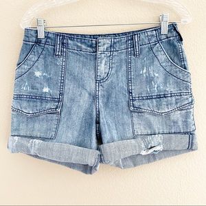 A.N.A Distressed Denim Roll-Hem Shorts